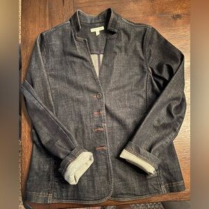 Eileen Fisher Dark Denim Blazer Jacket Stretch XS Women’s Perfect for Spring